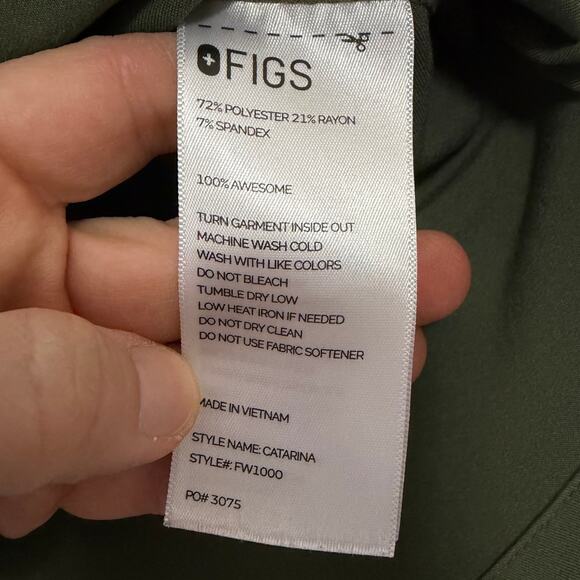 Figs Caterina scrub top Moss Green PO #3075 sz XXS nurse medical - Picture 3 of 8